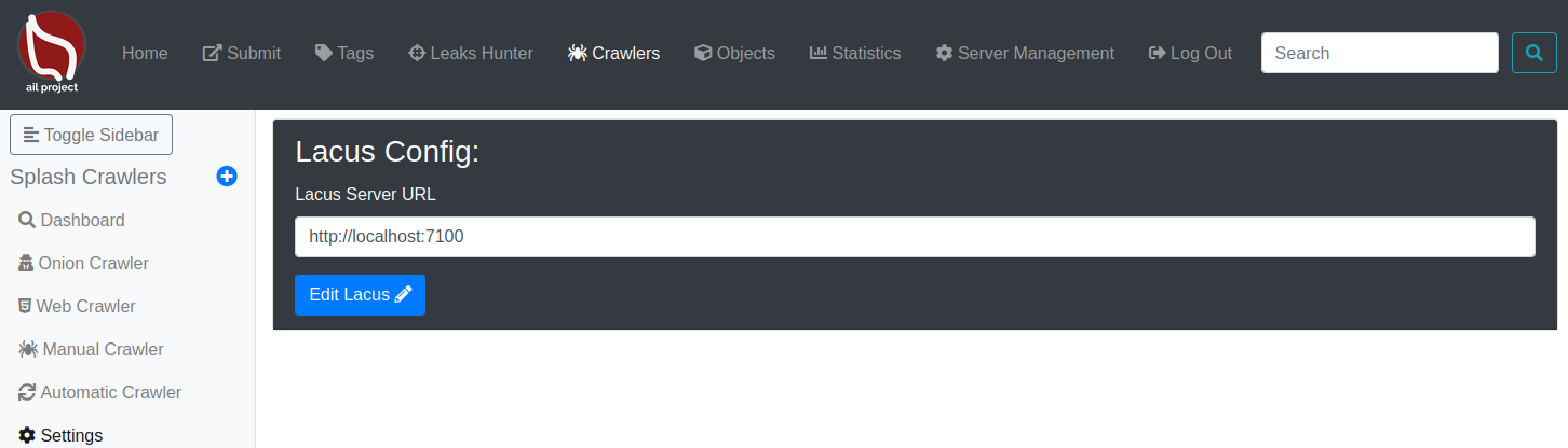 AIL Crawler Config Edis