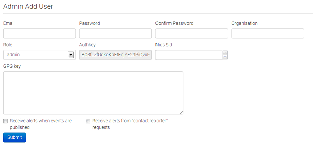 Fill this form out to add a new user. Keep in mind that the drop-down menu titled Role controls the privileges the user will have.