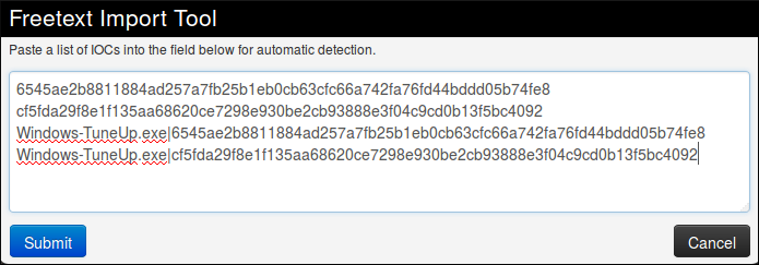 freetext import step 2