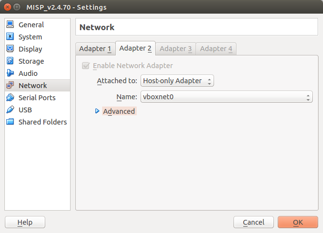 Host-only Adapter vboxnet0