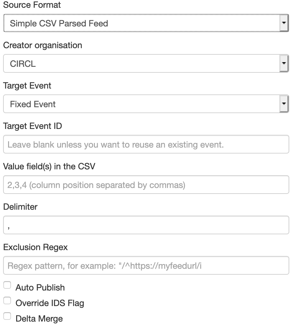 Simple CSV Parsed Feed