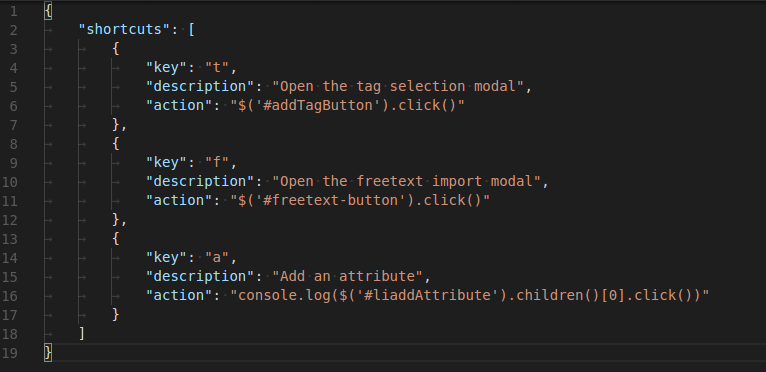 JSON configuration example