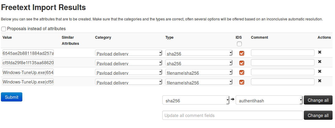 freetext import step 3